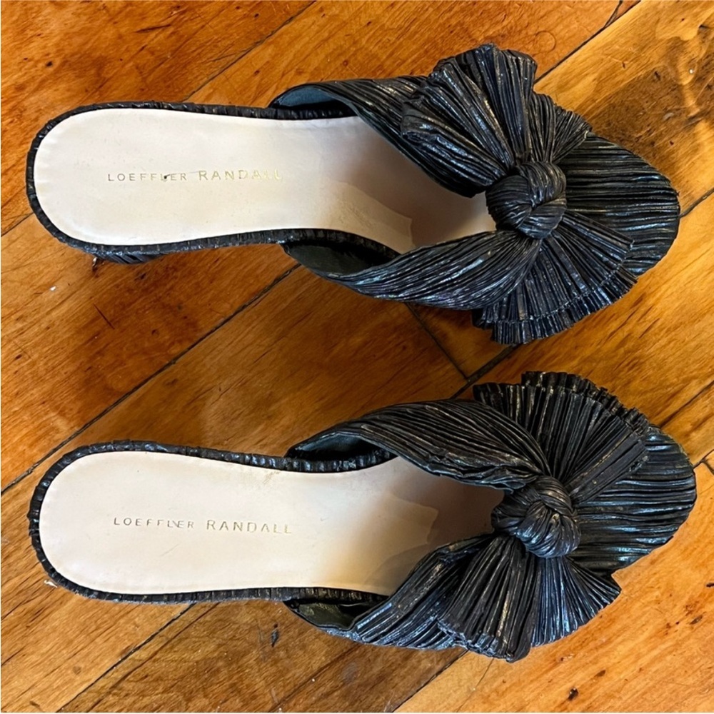 loeffler randall black block sandals sz 9